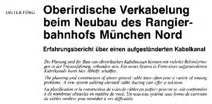 Oberirdische Verkabelung beim Neubau des Rangierbahnhofs München Nord – DIETER FÖRG